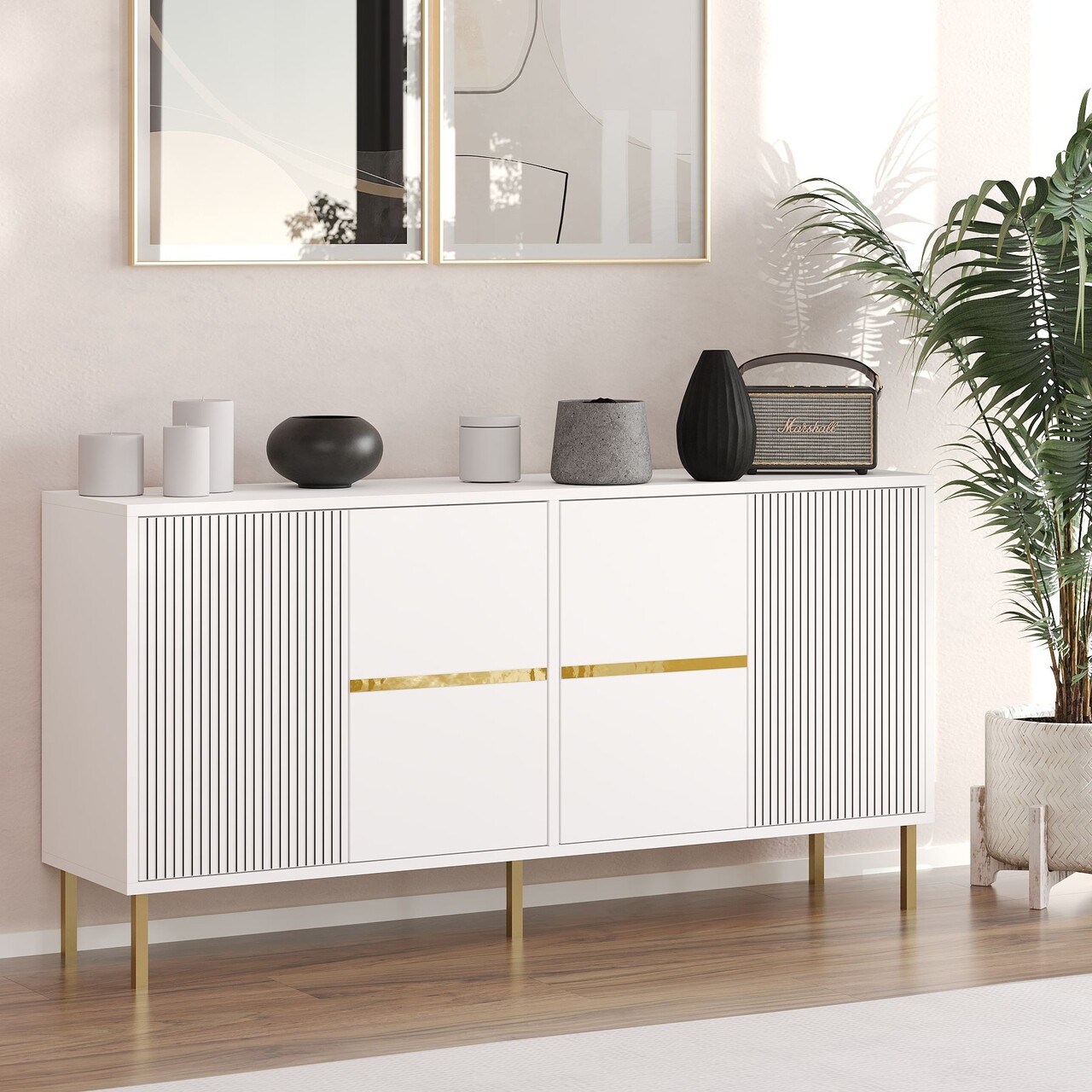Consola, Hanah Home, Nedara, 150x75x36 cm, Alb - imagine 6